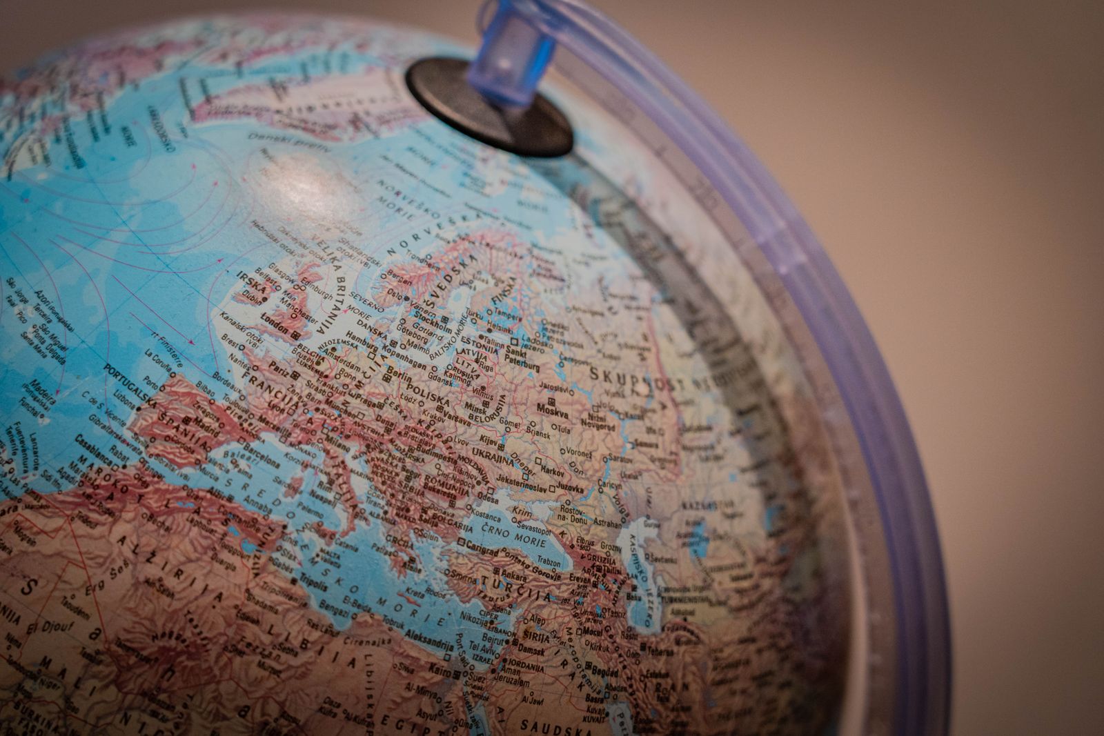 Globe showing Europe, representing international SEO expansion